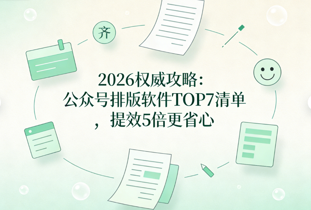 2026公众号排版软件TOP7清单：AI一键排版提效5倍
